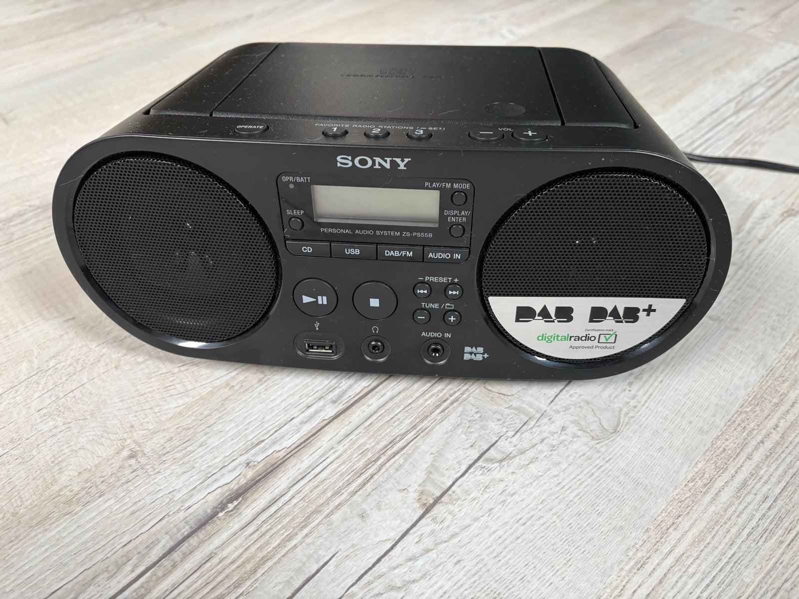 Sony DAB/DAB+ Radio met CD-speler - ZS-PS55B, Ophalen, Zo goed als nieuw, Radio, Met cd-speler