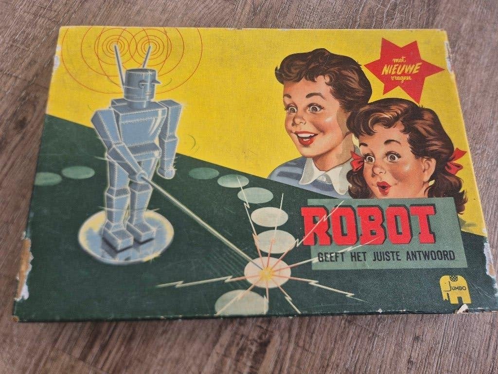 Vintage retro Jumbo Spel 'Robot' (1955) Vraag en antwoord, Een of twee spelers, Ophalen of Verzenden, Gebruikt, Jumbo