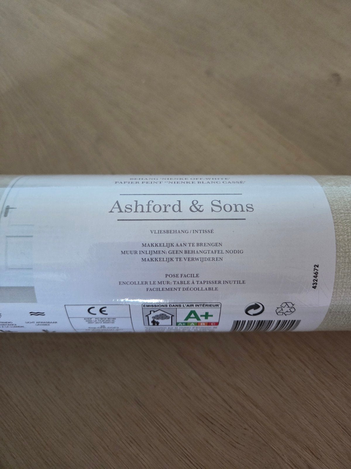 Ashford & Sons Vliesbehang - Beige/Wit - 10.05m x 0.53m, Modern, Ophalen of Verzenden, Beige, Overige merken