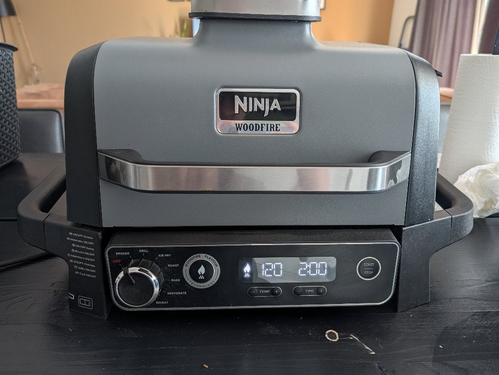 Ninja Woodfire Elektrische BBQ, Grill, Airfryer & Smoker, Ophalen, Gebruikt, Ninja