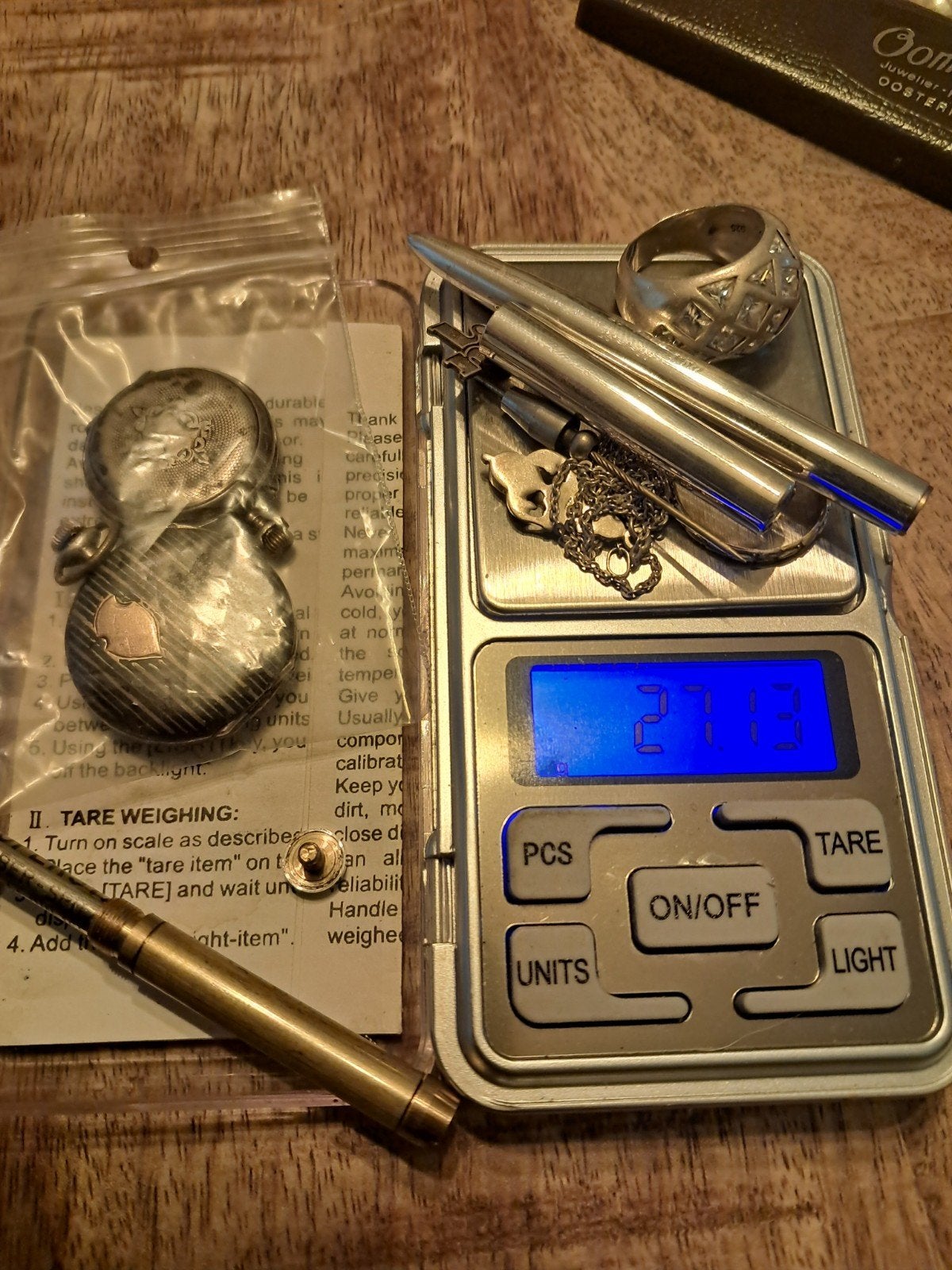 lot zilvere sieraden, pen/zakhorloges enz. 34.5gram, Ophalen of Verzenden, Zilver