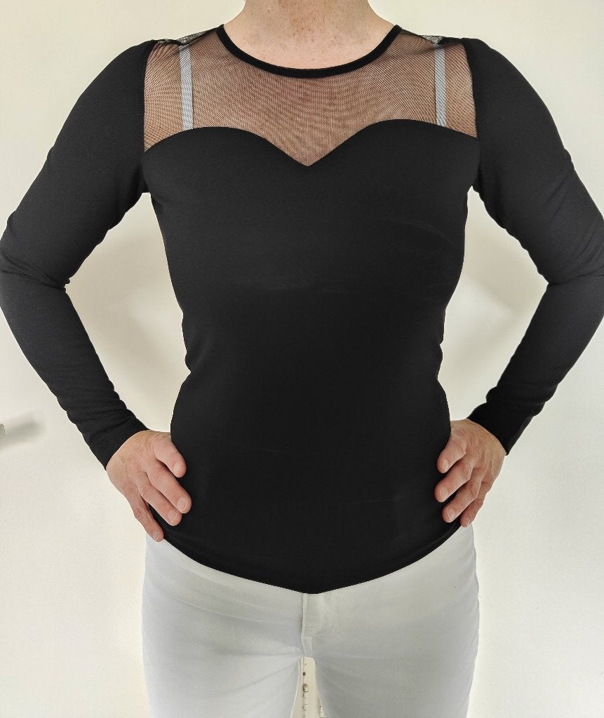 Doorzichtig topje met gaas zwart nieuw maat S coolcat, Kleding | Dames, Tops, Zwart, Nieuw, Ophalen of Verzenden, Lange mouw