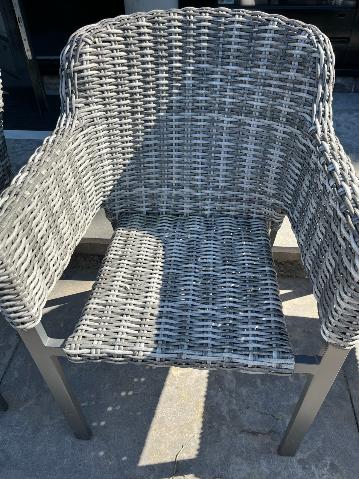 Hartman Wicker Tuinstoel - Grijs/Antraciet, Ophalen, Gebruikt, Wicker