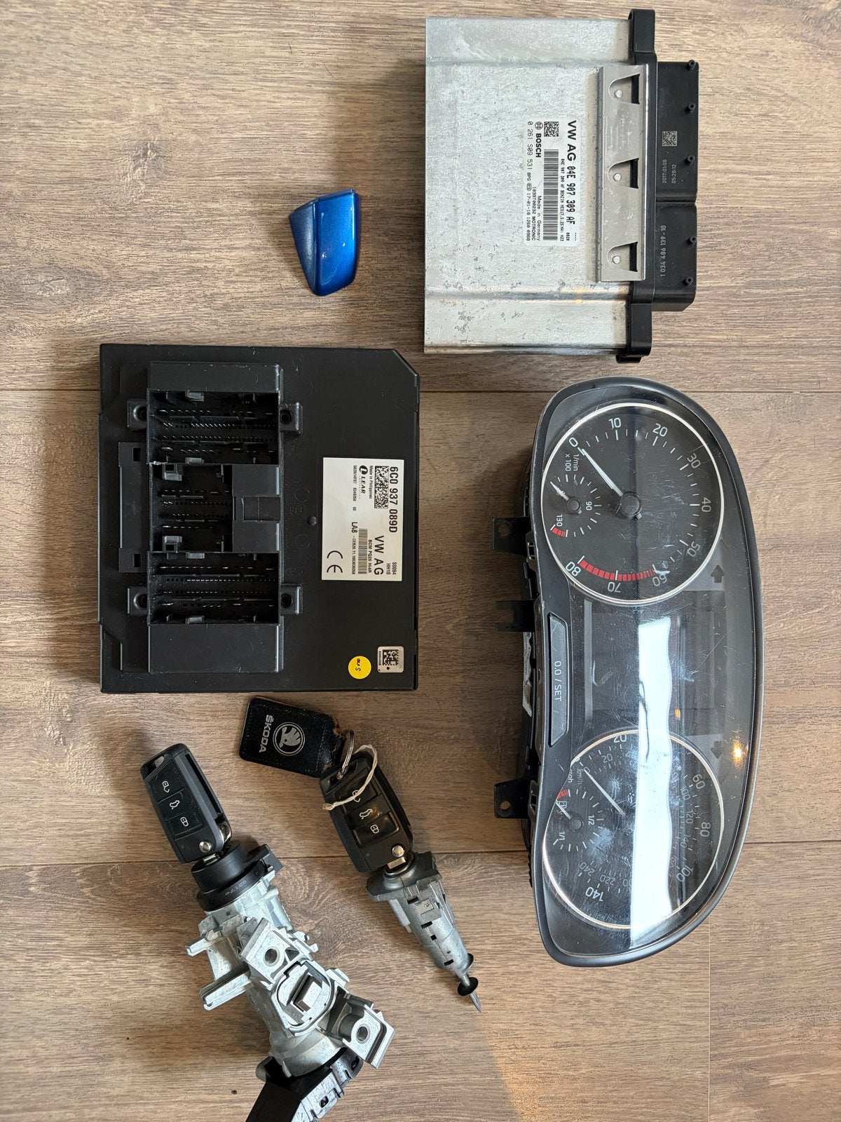 Volkswagen /skoda Startset ECU Teller Contactslot Sleutels, Ophalen of Verzenden, Gebruikt, Volkswagen