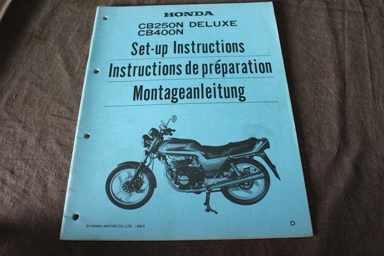 Honda CB250N CB400N 1983 motorcycle set up manual CB 400, Motoren, Ophalen of Verzenden, Honda