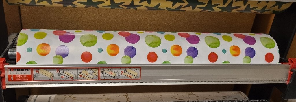Cadeaupapier toonbankrol winkelrol inpakpapier stippen rol, Verzenden, Nieuw