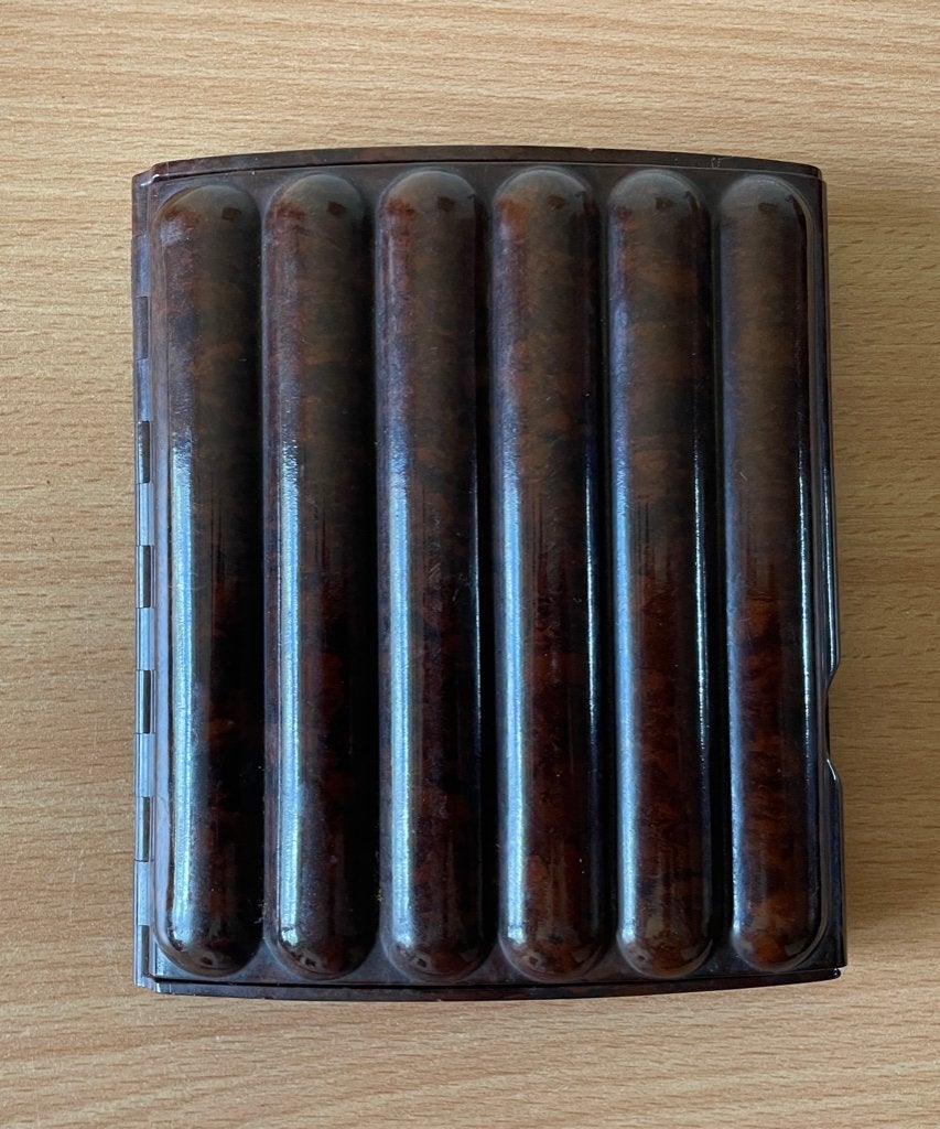 Vintage bruin gevlamde Abonné sigarenkoker van bakeliet, Verzenden, Zo goed als nieuw, Asbak
