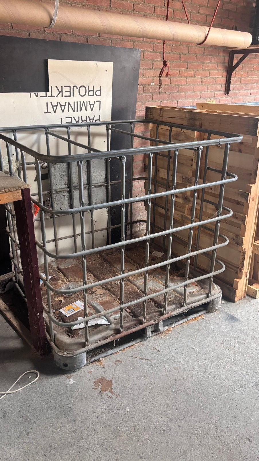 IBC krat op metalen pallet, Doe-het-zelf en Verbouw, Ophalen, Gebruikt, 100 cm of meer, 60 cm of meer