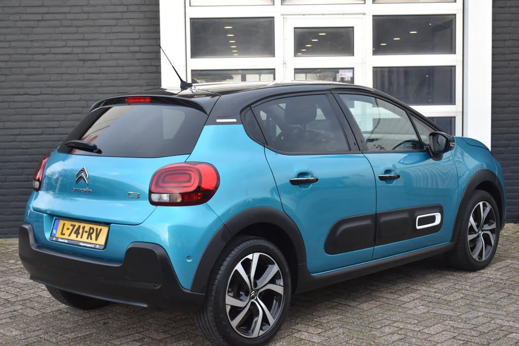 Citroën C3 PureTech 110pk Shine | Navigatie | Camera | Keyl, Voorwielaandrijving, 1199 cc, Blauw, 49 €/maand