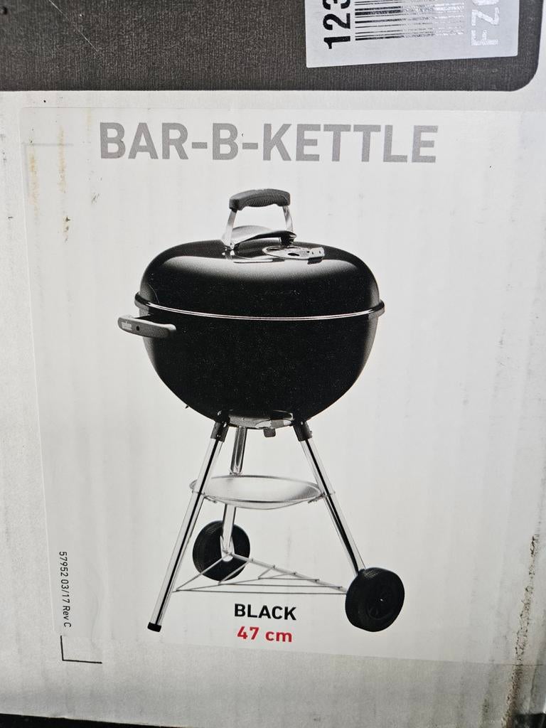 Weber Bar-B-Kettle Houtskoolbarbecue Zwart 47 cm, Tuin en Terras, Ophalen of Verzenden, Nieuw, Weber