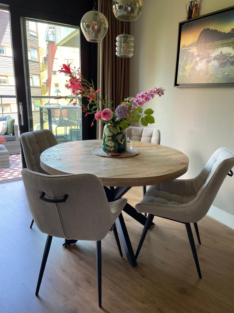 Eetkamerstoelen De Bommel Archie Soho Beige, Ophalen, Gebruikt, Overige kleuren, Vier