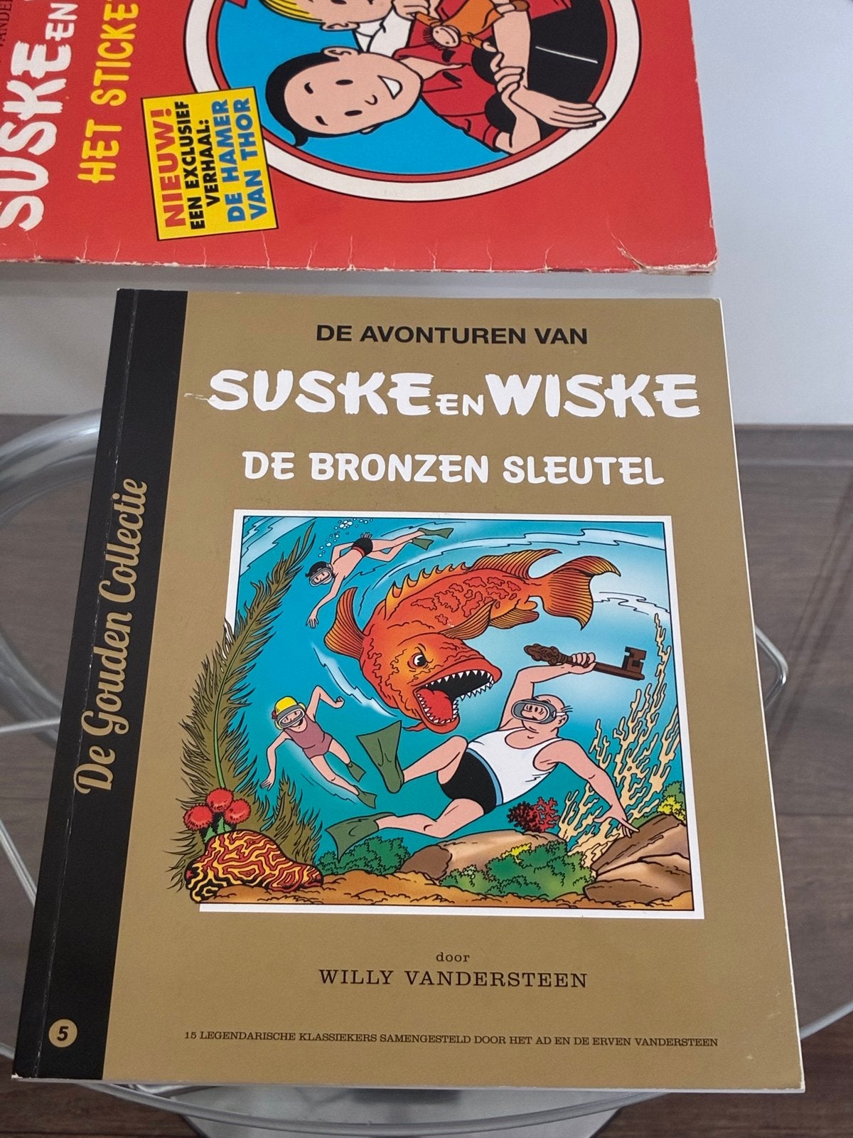Suske en Wiske De Bronzen Sleutel gesigneerd Paul Geerts, Meerdere stripboeken, Ophalen, Gelezen