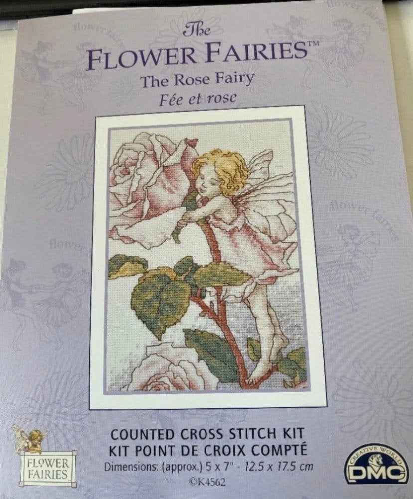 BORDUURPAKKET FLOWER FAIRIES THE ROSE FAIRY, Hobby en Vrije tijd, Verzenden, Nieuw, Handborduren, Borduurpakket
