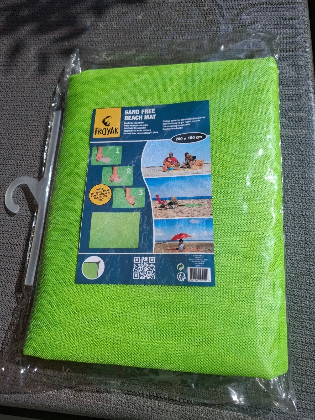 Froyak zandvrije strandmat 200 x 150 cm NIEUW, Caravans en Kamperen, Ophalen of Verzenden, Nieuw