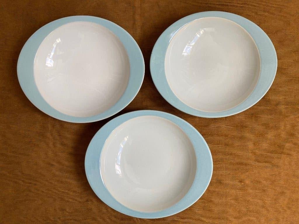 3x FRIS diep bord, pastelblauw, vintage retro soepbord, Antiek en Kunst, Ophalen