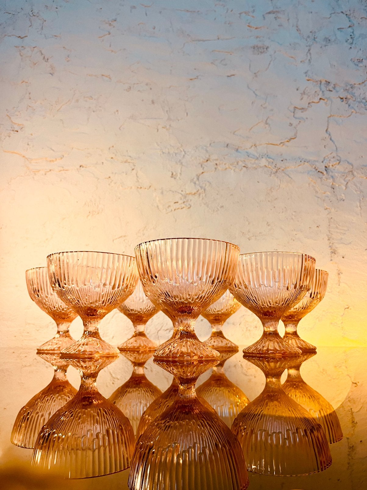Uniek! Meduza Eryka Trzewik-Drost “70’s ijscoupes, Ophalen of Verzenden, Glas, Overige stijlen, Glas of Glazen