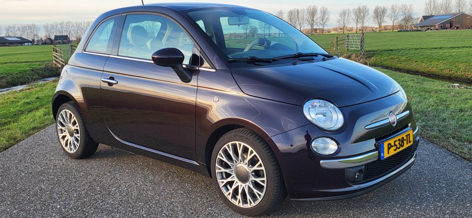 Super Mooie Fiat 500 0.9 Twinair Lounge 2014 Pano 16'' Lm, Auto's, Fiat, Voorwielaandrijving, Stof, Overige kleuren, 905 kg