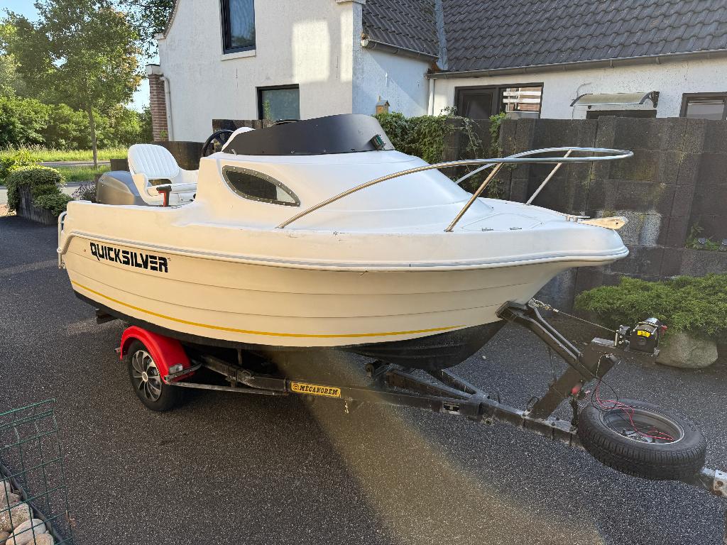 Quicksilver 420 Cabin/Cruiser Incl. 25 PK 4-Takt en Trailer, Watersport en Boten, Vis- en Consoleboten, 38 cm, 10 tot 30 pk, Gebruikt