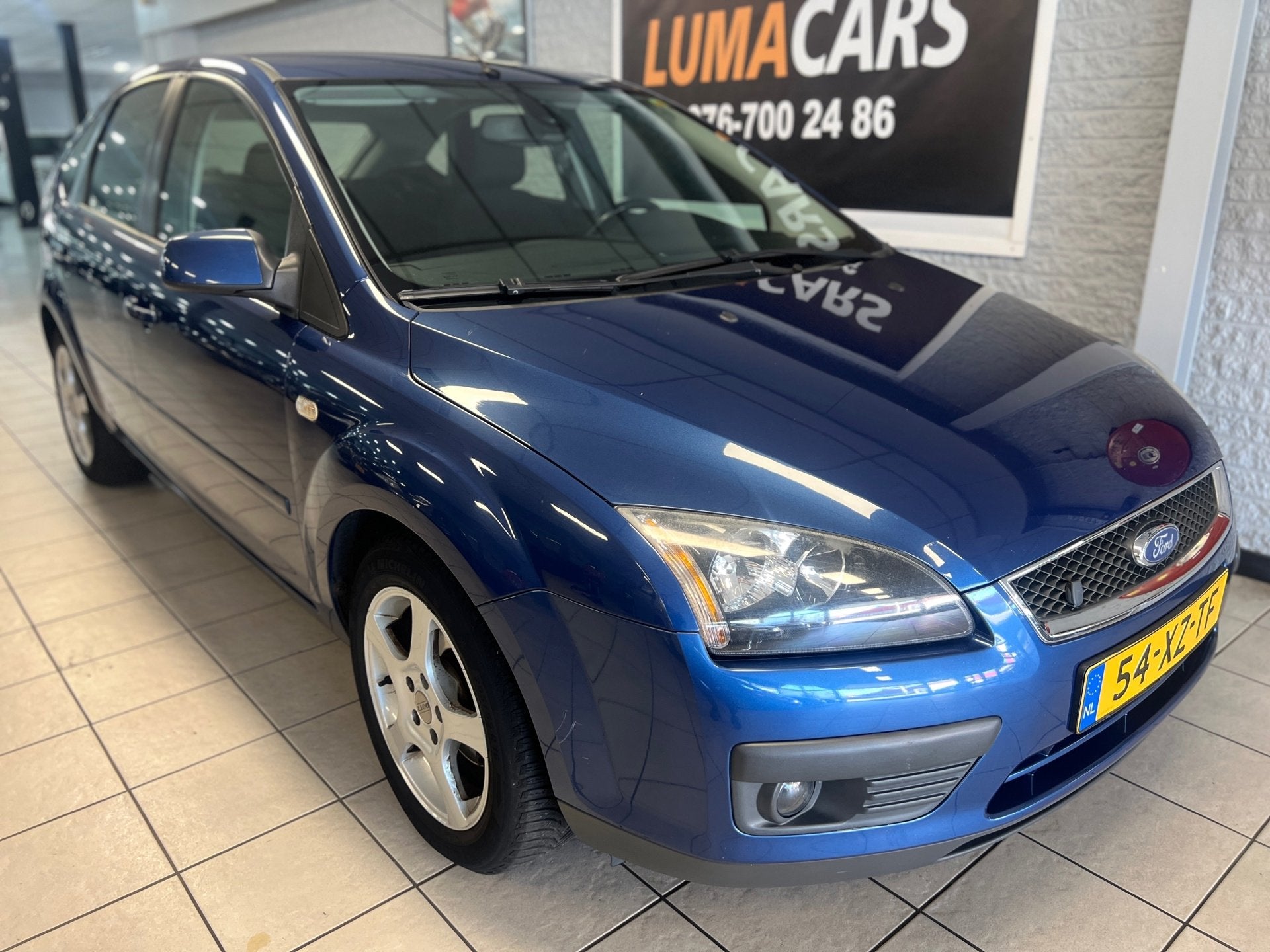 Ford Focus 1.8-16V Ambiente Flexifuel | Cruise | Stoelverw., Auto's, 125 pk, Gebruikt, 4 cilinders, Blauw