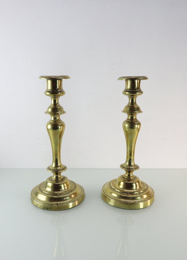 Set antieke koperen kandelaars, Antiek en Kunst, Ophalen of Verzenden, Koper of Brons