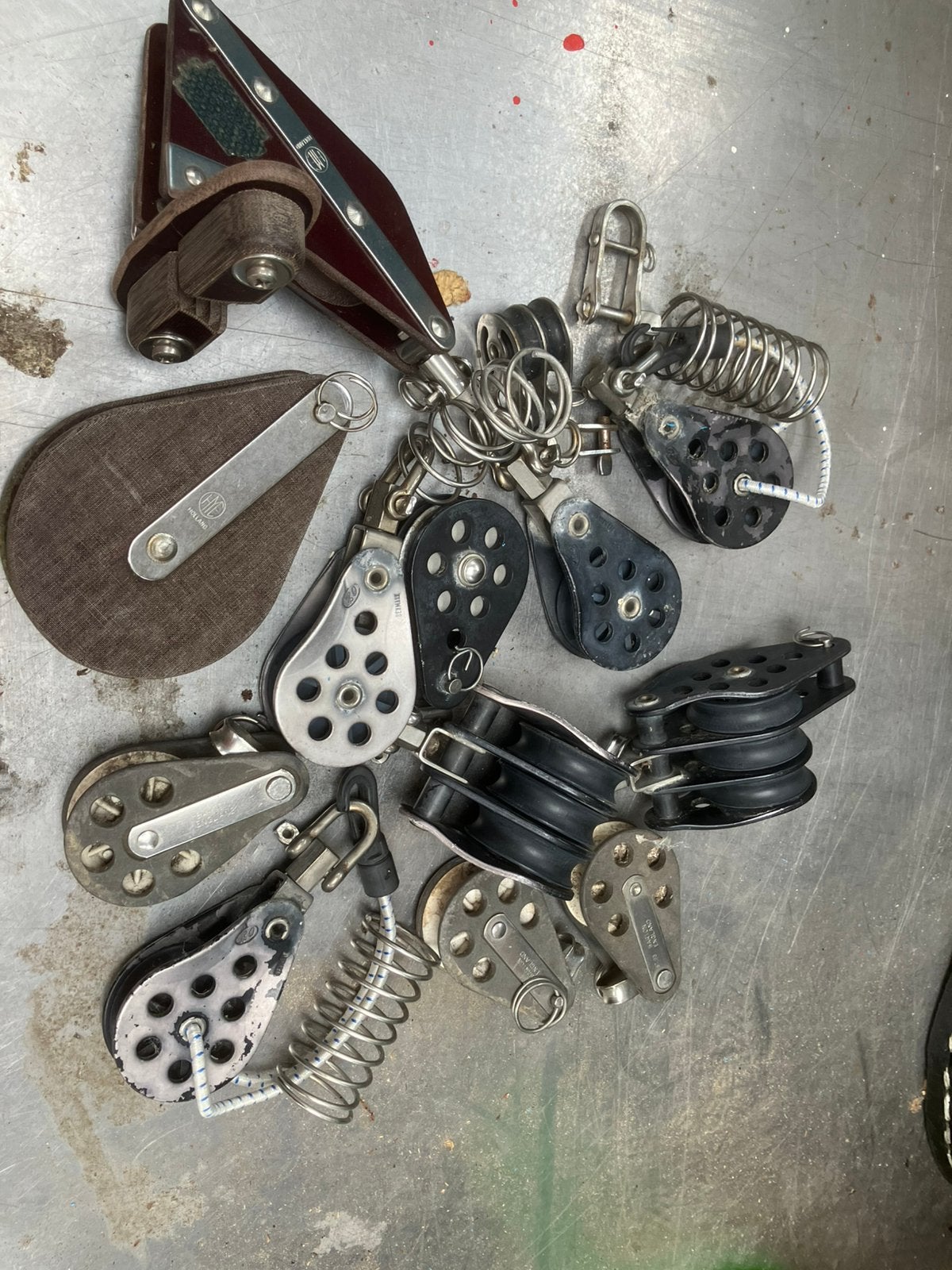 Te koop aantal enkel en meer schijfs blokken en viool blok, Ophalen, Gebruikt, Tuigage en Masten, Zeilboot