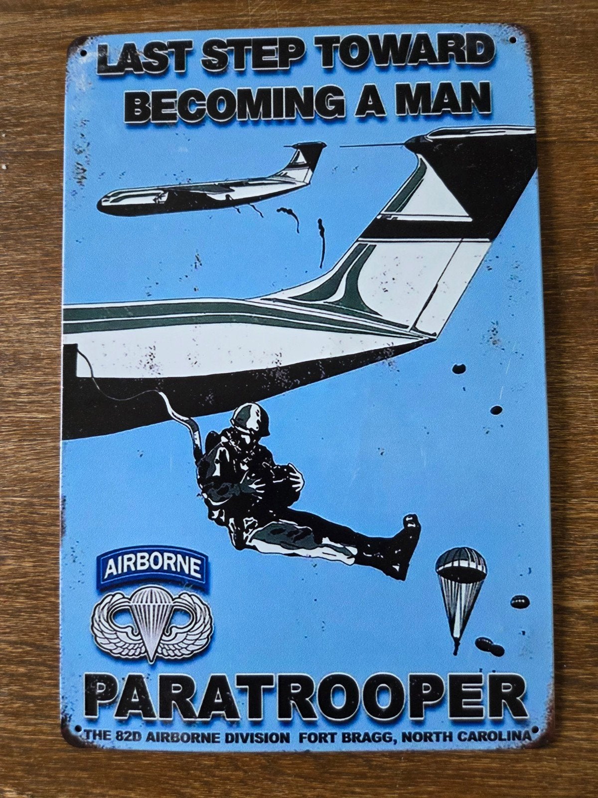 Metalen Reclamebord Airborne Paratrooper, Ophalen of Verzenden, Gebruikt, Reclamebord