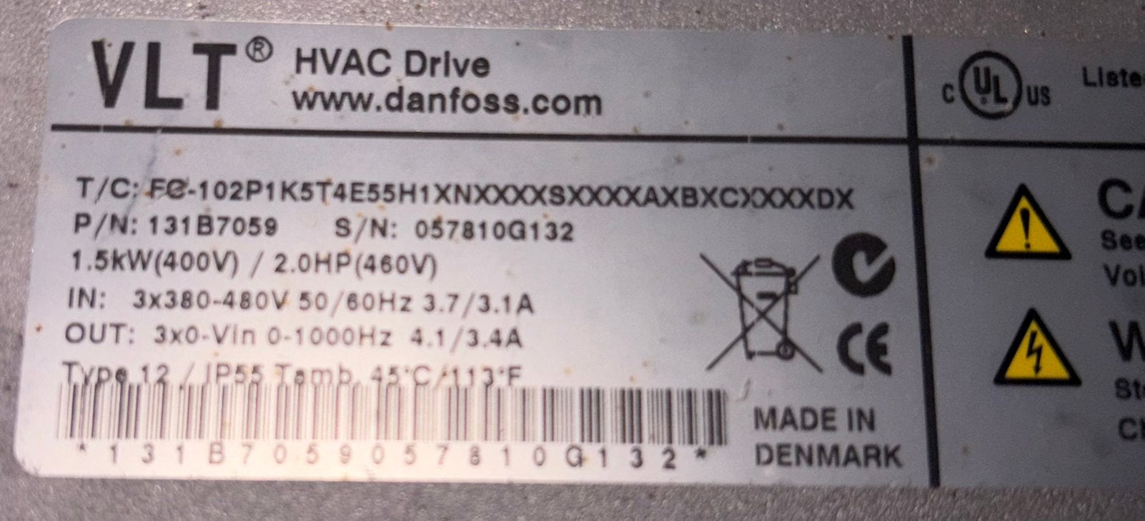 Danfoss Frequentie regelaar 1,5kw, Ophalen, Zo goed als nieuw, Elektromotor