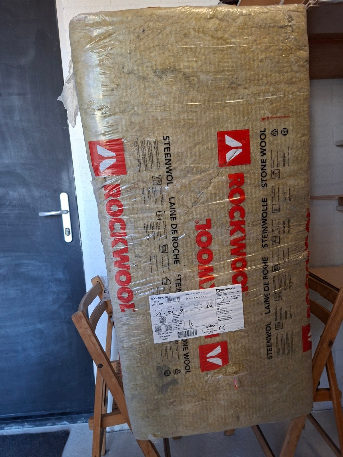 Rockwool Rocksono Base Steenwol isolatie 5cm dik, Ophalen, 4 tot 8 cm, Muurisolatie, Nieuw