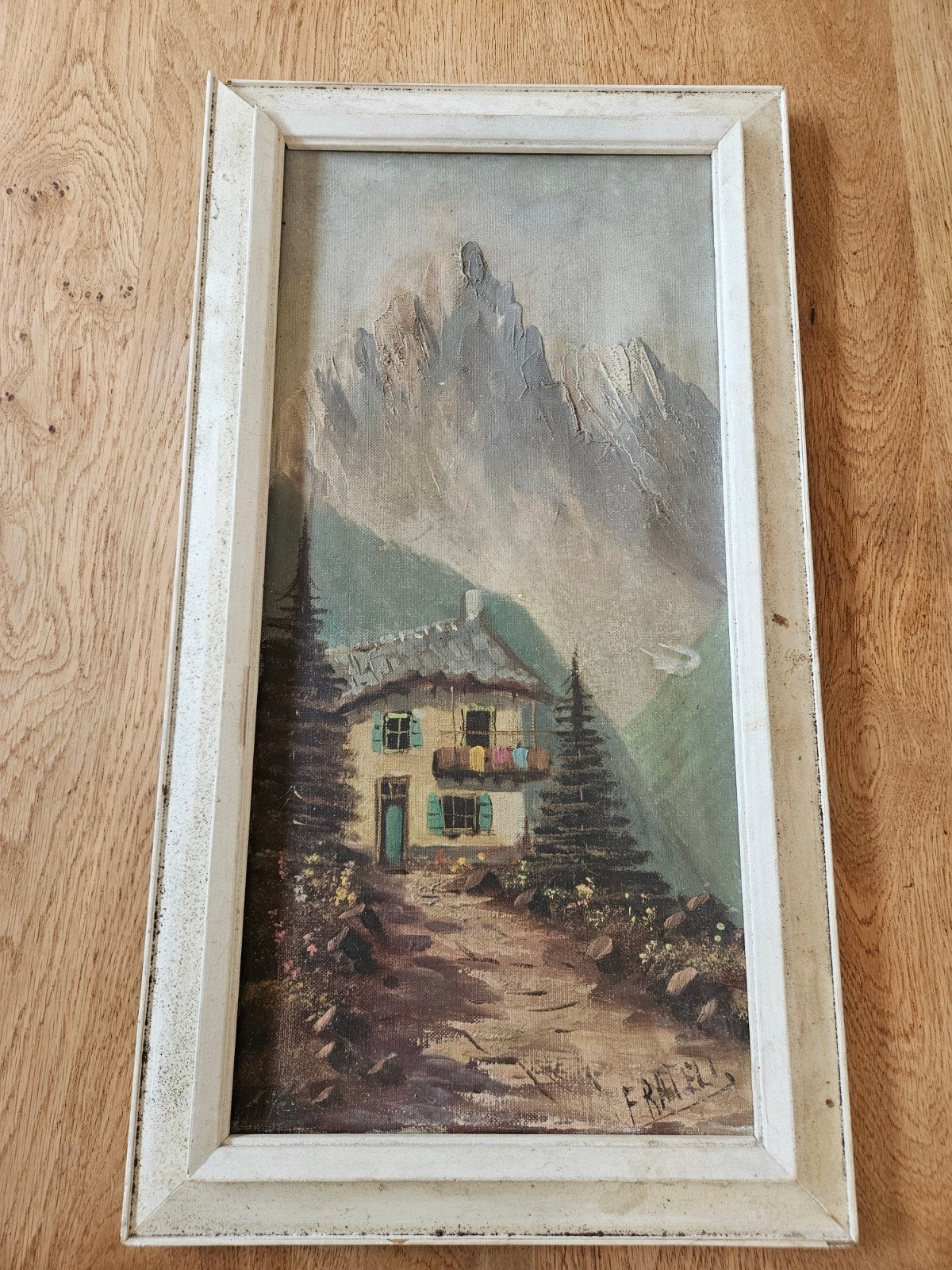 oud schilderijtje, Ophalen of Verzenden, Overige stijlen, Gesigneerd, Landschap