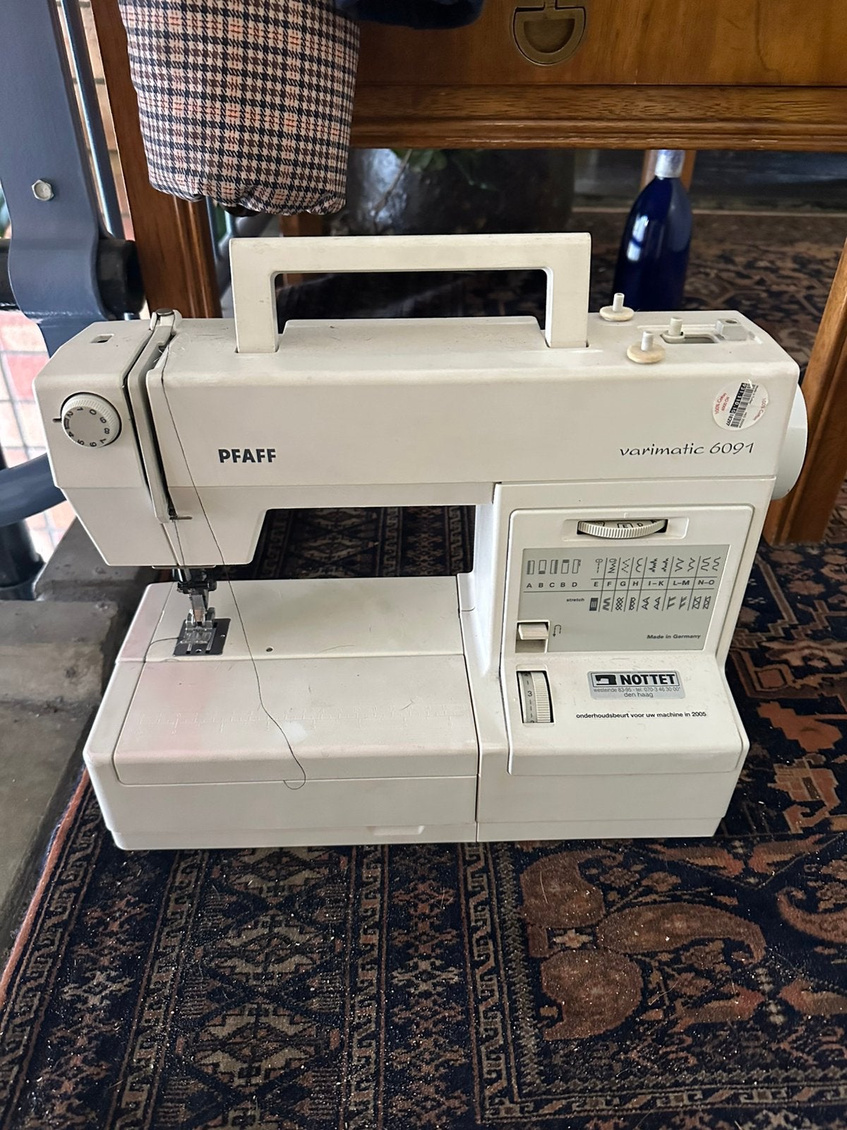 Pfaff Varimatic 6091 naaimachine met koffer en accessoires, Ophalen of Verzenden, Zo goed als nieuw, Naaimachine, Pfaff