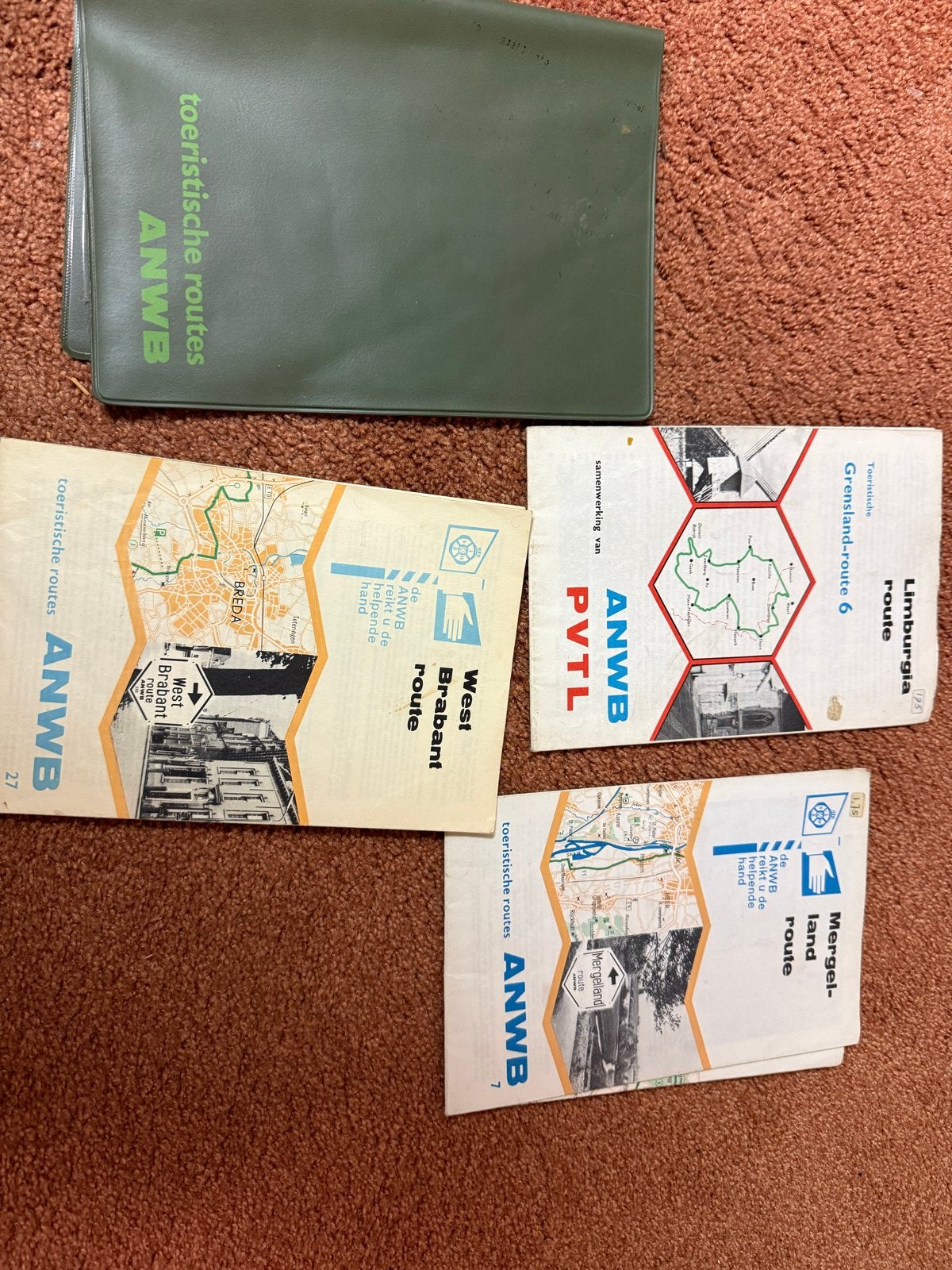 ANWB  oude Routes - West Brabant, Mergelland, Limburg, Gelezen, Ophalen of Verzenden, Landkaart, 1800 tot 2000
