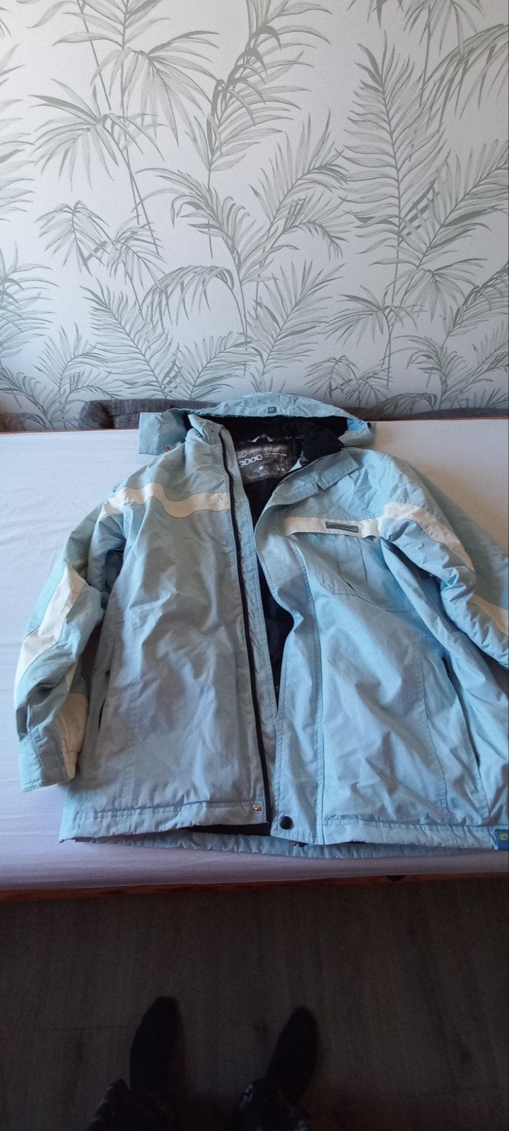 winterjas.   ski jas lichtblauw mt 48, Ophalen, Gedragen, Maat 46/48 (XL) of groter, Blauw