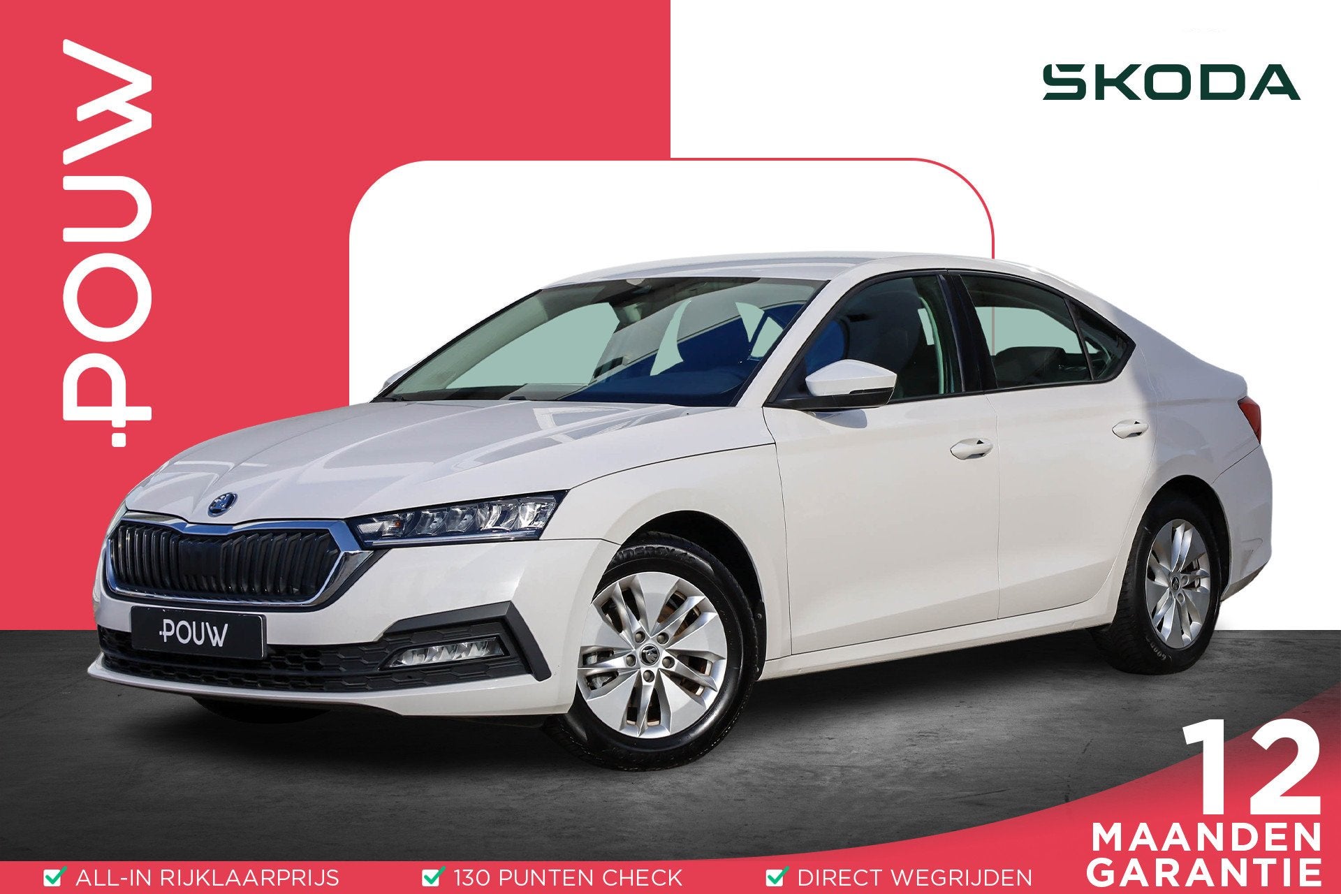 Skoda Octavia 1.0 TSI 110pk Ambition | Parkeersensoren | LED, Auto's, Voorwielaandrijving, 12 maanden, Stof, Gebruikt