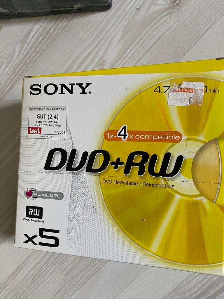 Sony DVD+RW 4.7GB 1-4x AccuCORE (5 stuks), Ophalen of Verzenden, Nieuw, Dvd, Herschrijfbaar