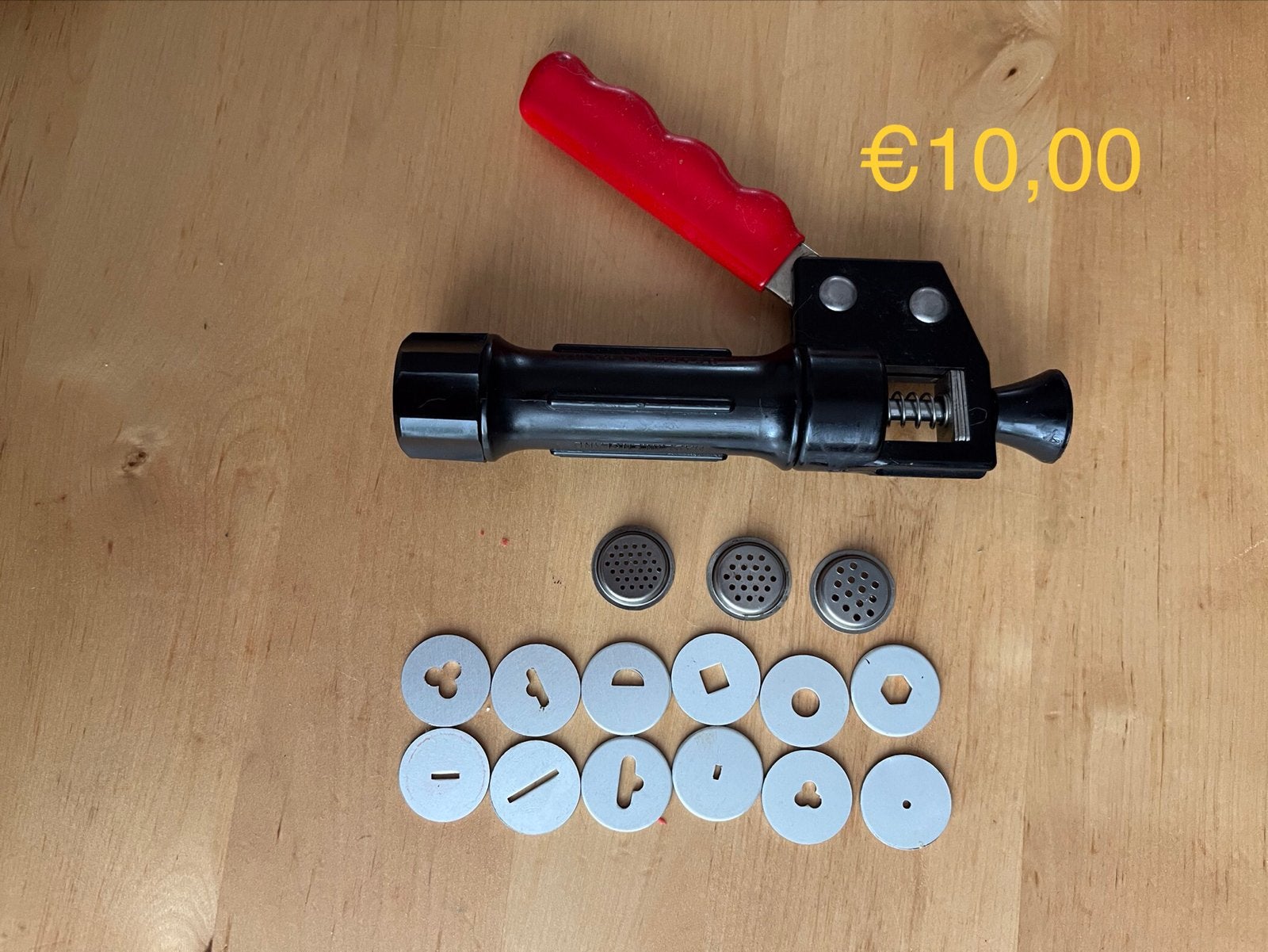 Sugar gun met diverse opzetstukken, Ophalen of Verzenden, Gebruikt, Taarten of Cupcakes, Versiering