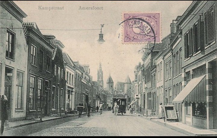 Amersfoort Kampstraat paardentram, Verzamelen, Verzenden, Voor 1920, Gelopen, Utrecht