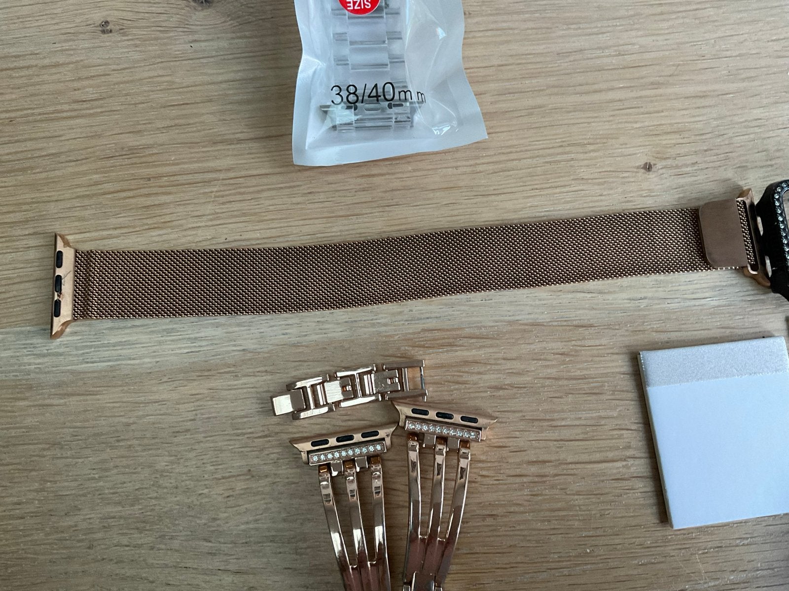 Apple Watch accessoires: frontjes, bandjes maat 38/40, Ophalen of Verzenden, Gebruikt, Roze, IOS