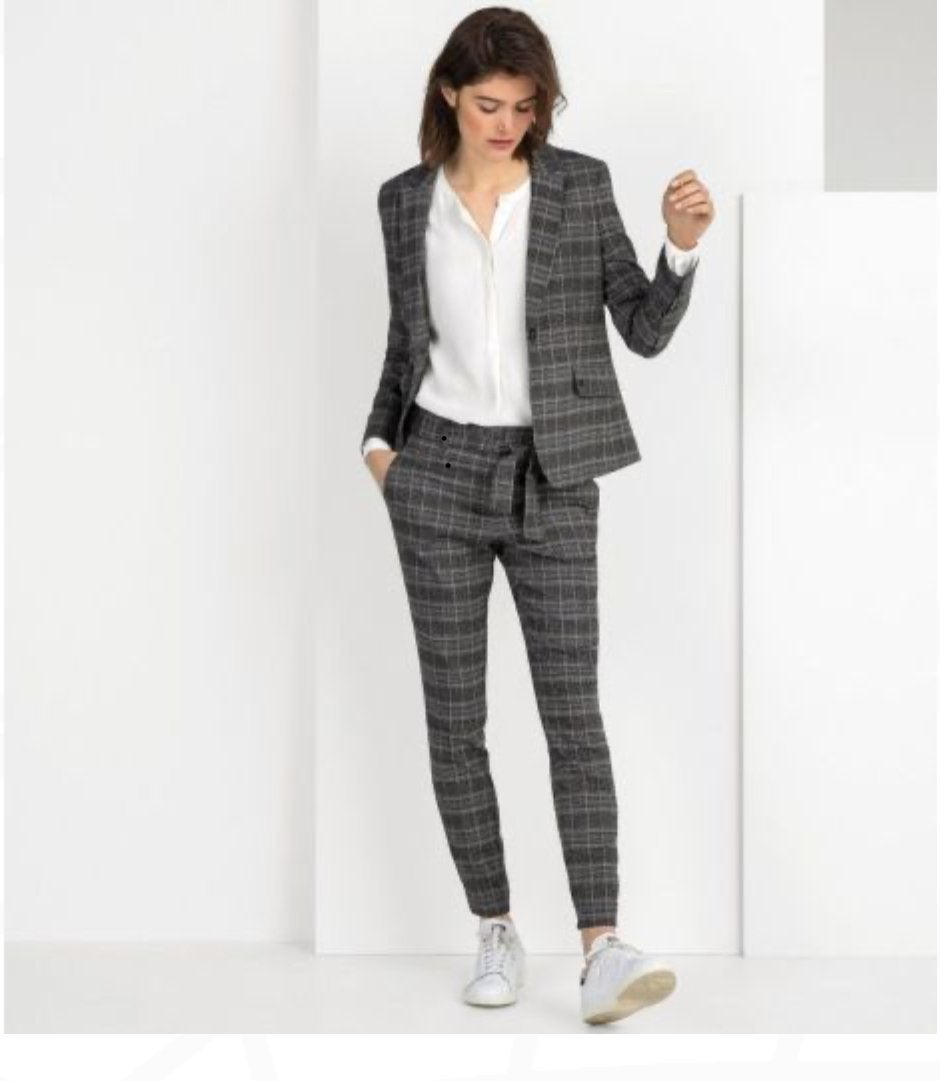 Geruite blazer en pantalon set - Expresso, Ophalen of Verzenden, Zo goed als nieuw, Maat 42/44 (L), Grijs