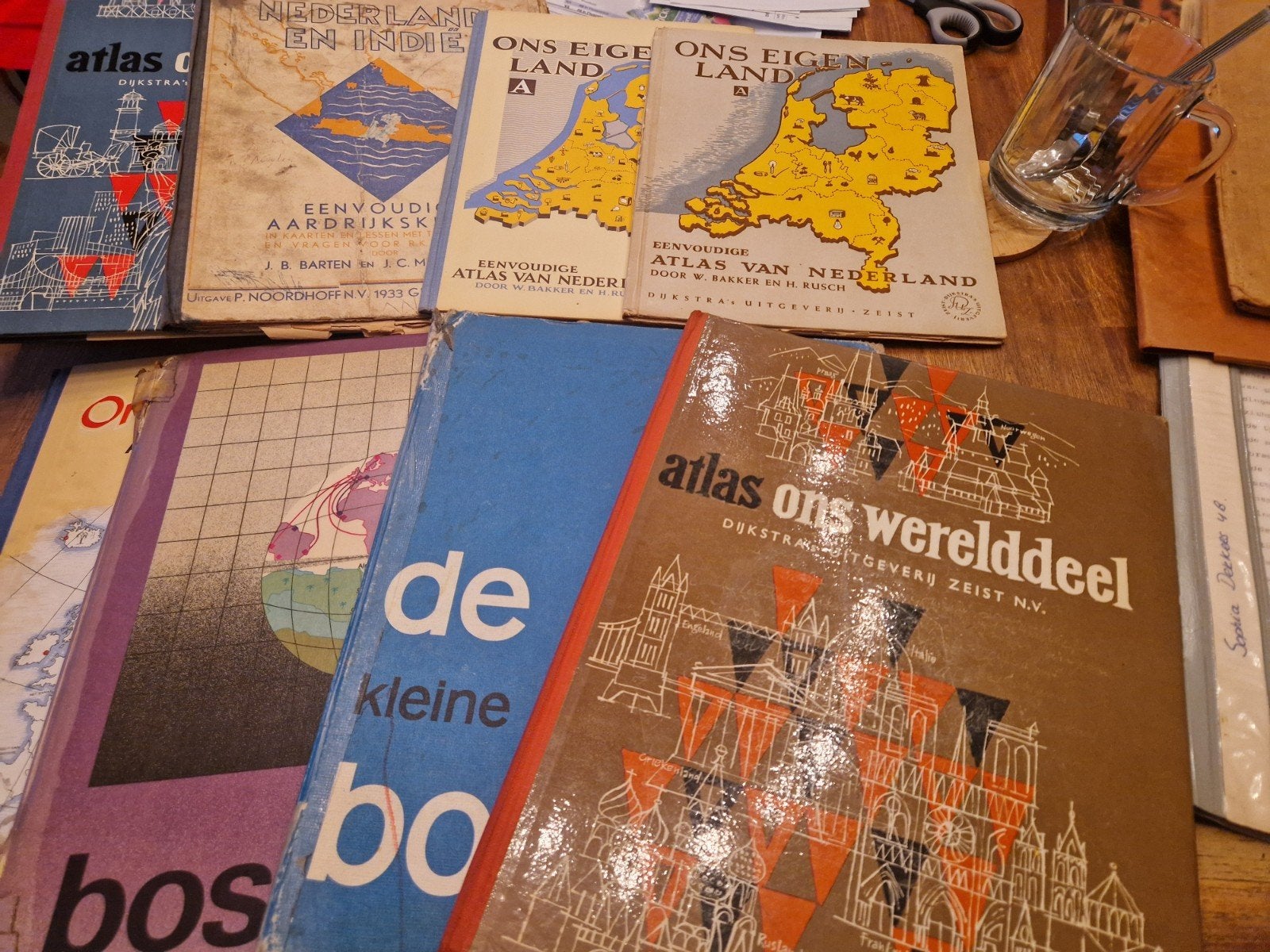 Diverse oude atlassen en landkaarten - Verzameling, Boeken, Ophalen of Verzenden