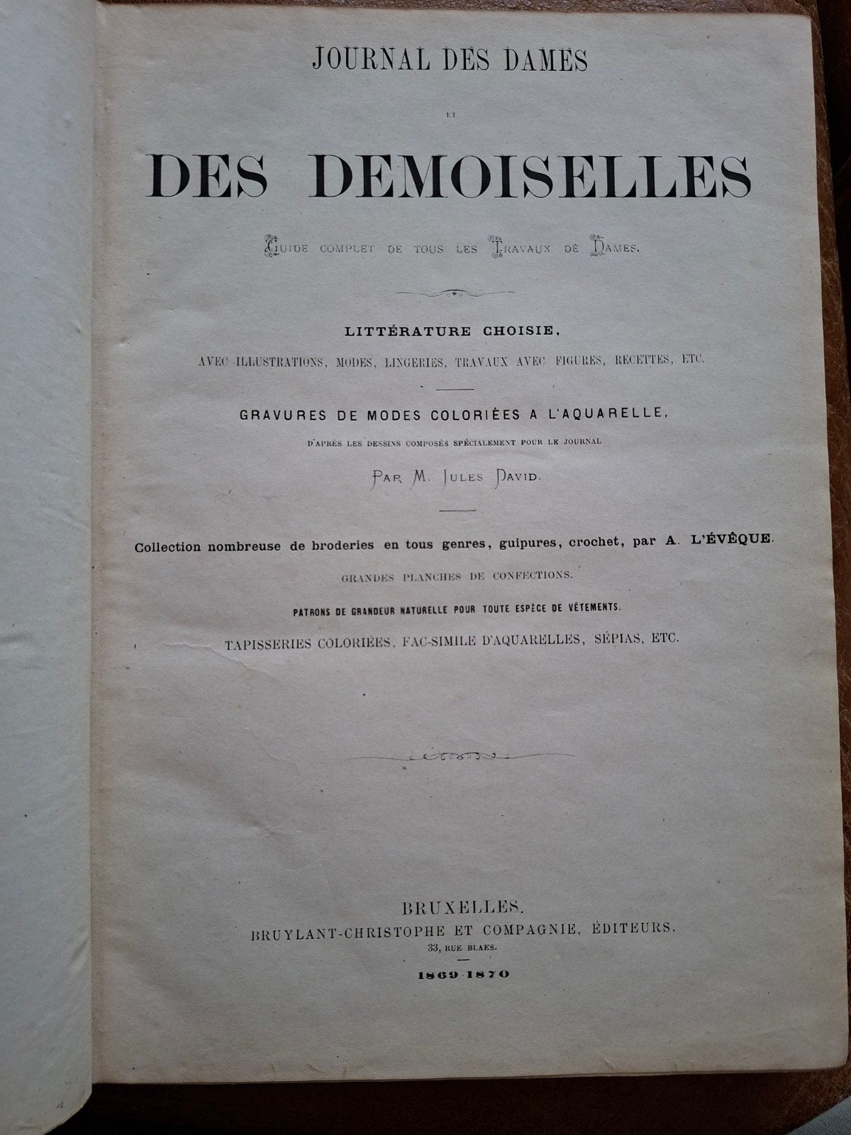 Journal des Dames et des Demoiselles - 1869/1870, Ophalen of Verzenden, Gelezen, Damesbladen