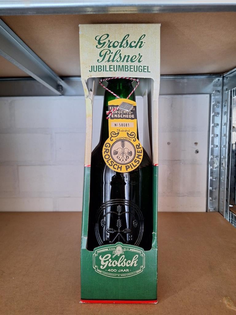 Grolsch Pilsner Jubileumbeugel 400 Jaar Nr. 58081 ongeopend, Verzamelen, Biermerken, Ophalen of Verzenden, Nieuw, Flesje(s), Grolsch