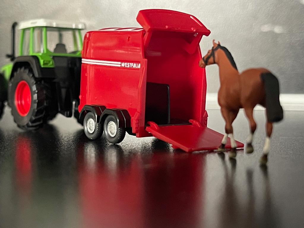 Agri-3116: Westfalia tandem-asser paardentrailer, Ophalen of Verzenden, Zo goed als nieuw, Hijskraan, Tractor of Landbouw, Wiking