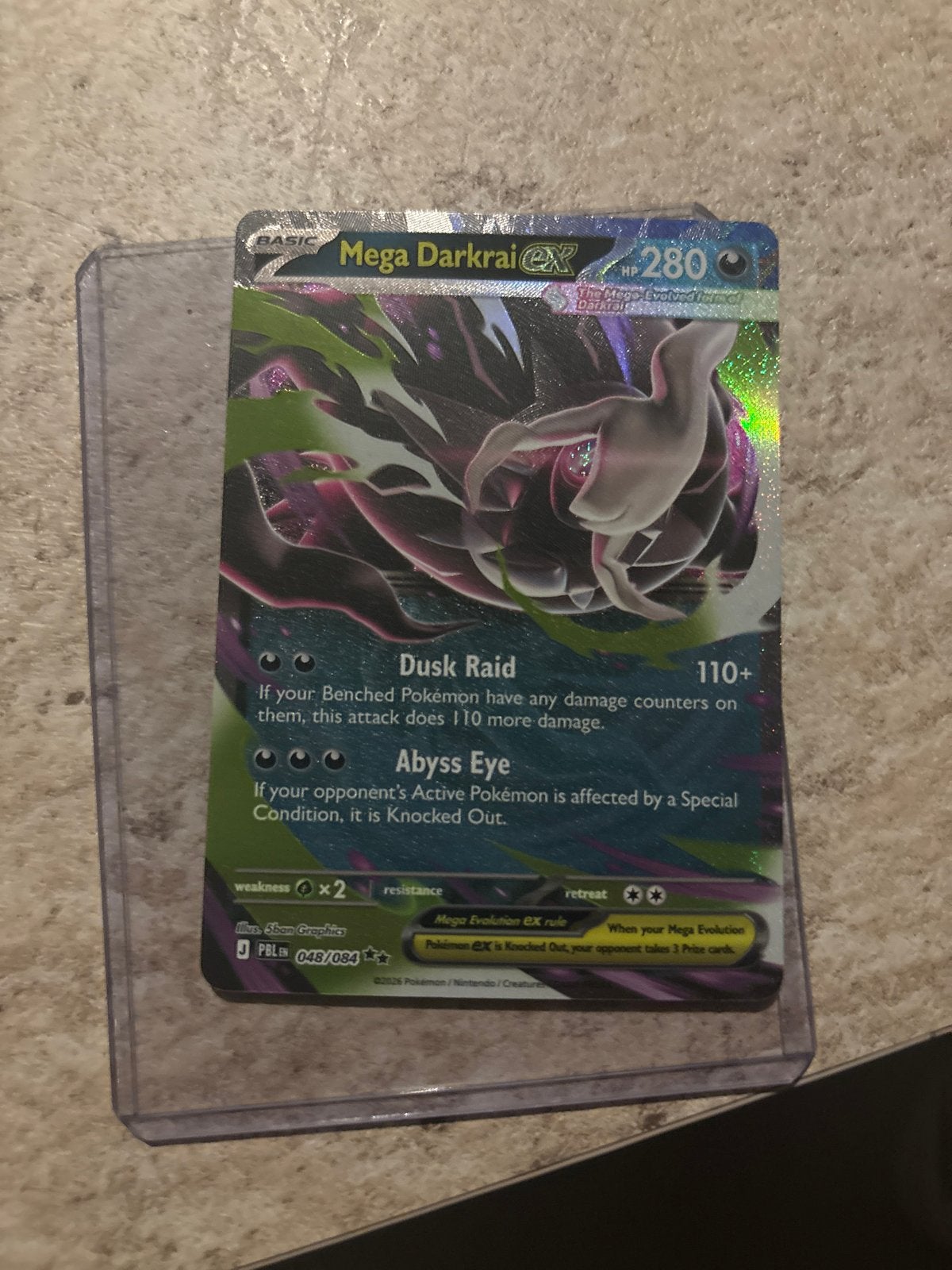 Pokémon Mega Darkrai EX 048/084 XY Breakpoint Foil, Ophalen of Verzenden, Zo goed als nieuw, Losse kaart, Foil