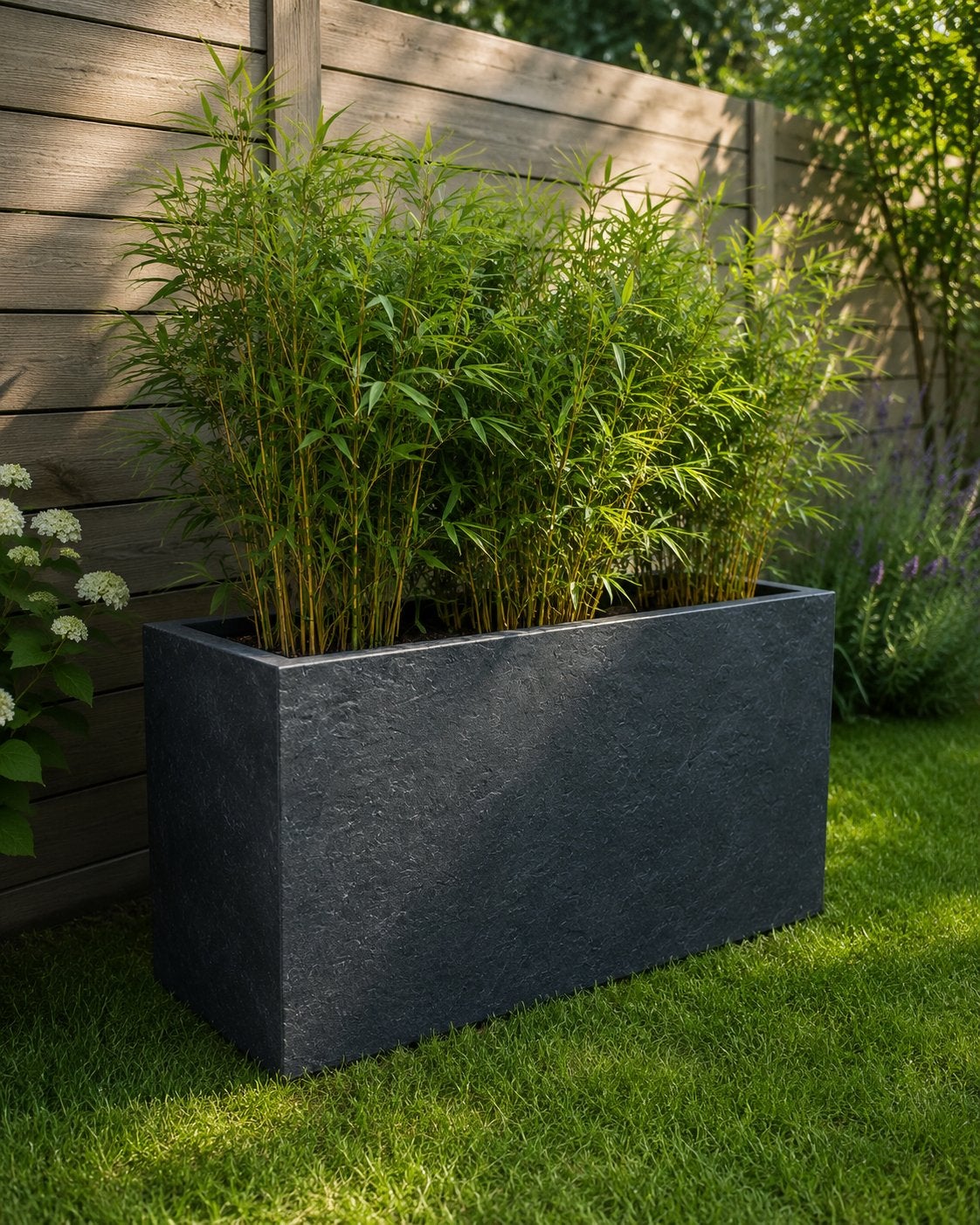 100 cm bloembakken - laag model - antraciet, Tuin en Terras, Bloembakken en Plantenbakken, Ophalen, Steen, 100 cm of meer, Nieuw