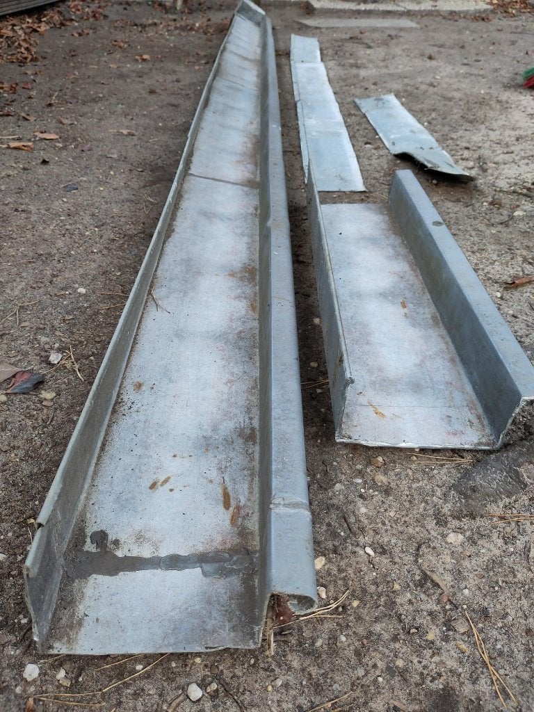 Regengoot van zink 380 cm, Doe-het-zelf en Verbouw, Buizen en Afvoer, Ophalen, Gebruikt, 2 tot 4 meter, 60 tot 80 mm