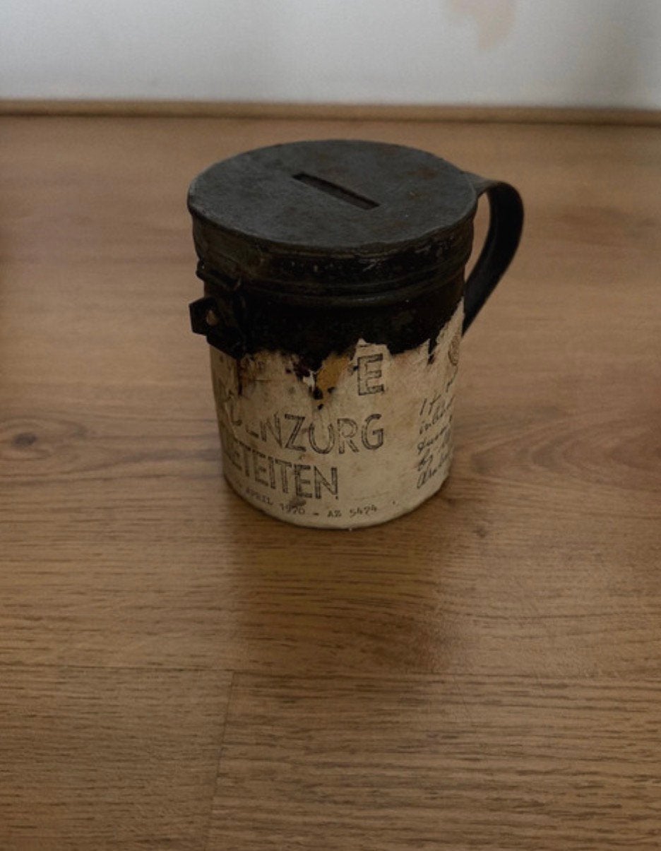 Vintage collectebusje metaal, Ophalen of Verzenden, Zo goed als nieuw