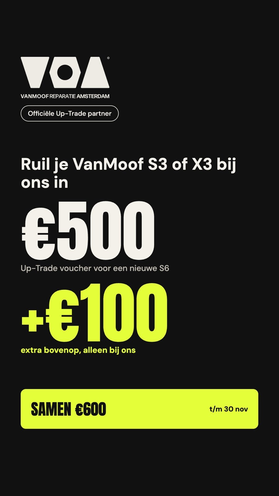 Ruil je VanMoof S3/X3 in voor een nieuwe S6 voor €600, Ophalen, Gebruikt, Vanmoof