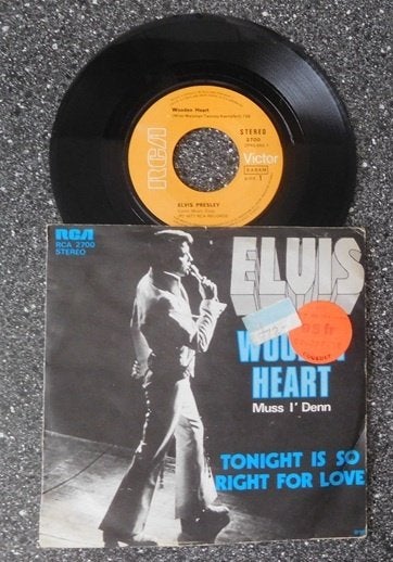 Elvis Presley - wooden heart (BE 1977) (vanaf € 4,50), Ophalen of Verzenden, Zo goed als nieuw, 7 inch, Pop