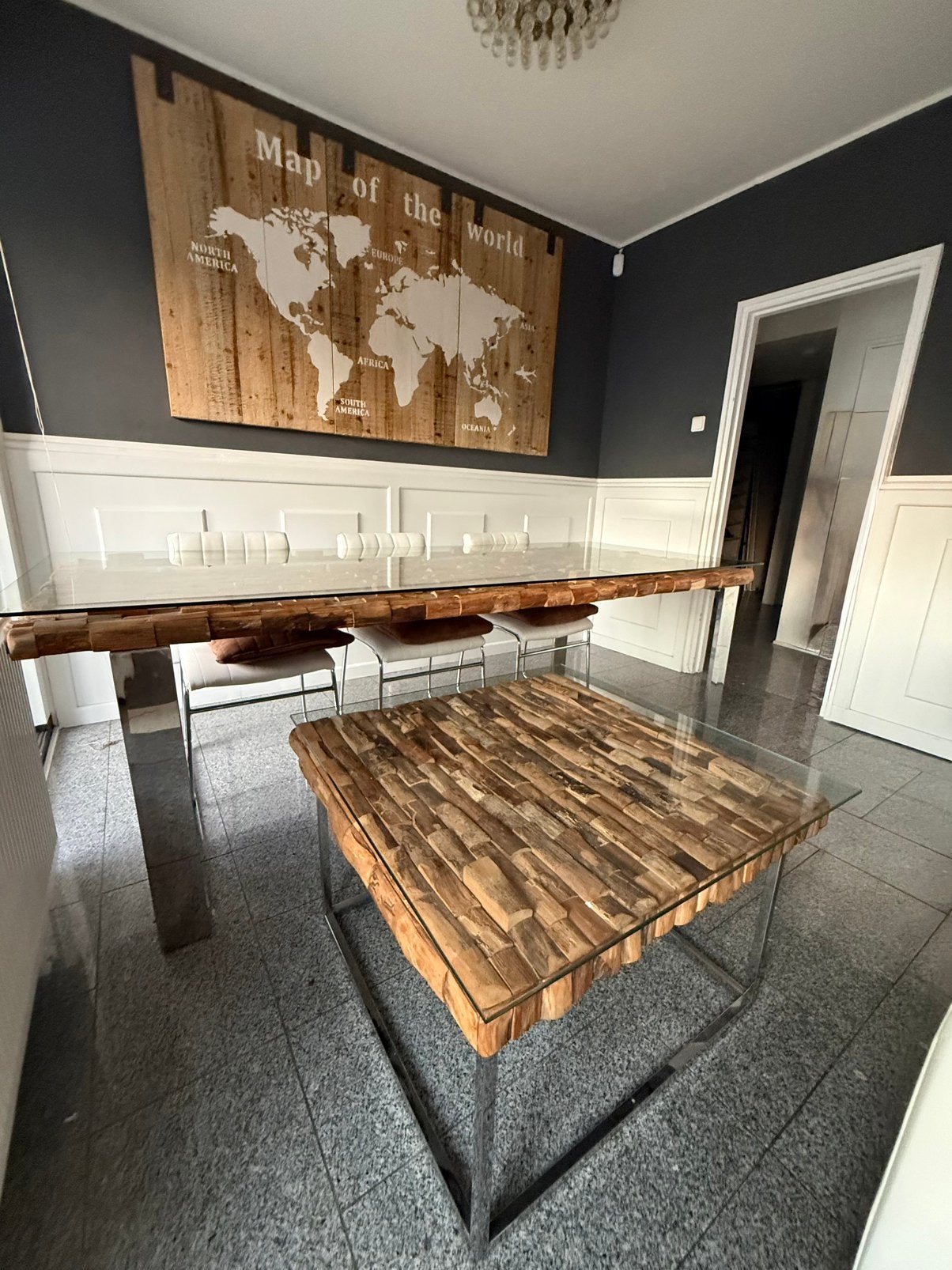 Luxe Rofra eettafel met bijpassende salontafel, Ophalen