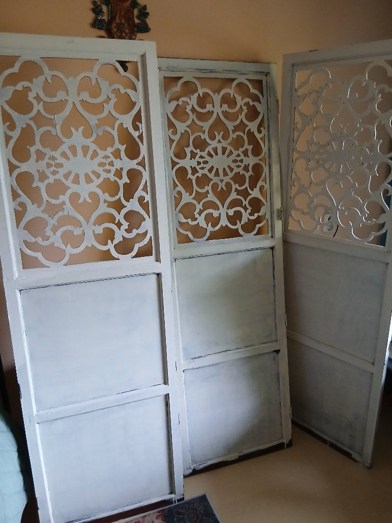 Kamerscherm 3 delen brocante 1.80 hoog 60 breed, Huis en Inrichting, Ophalen, Gebruikt